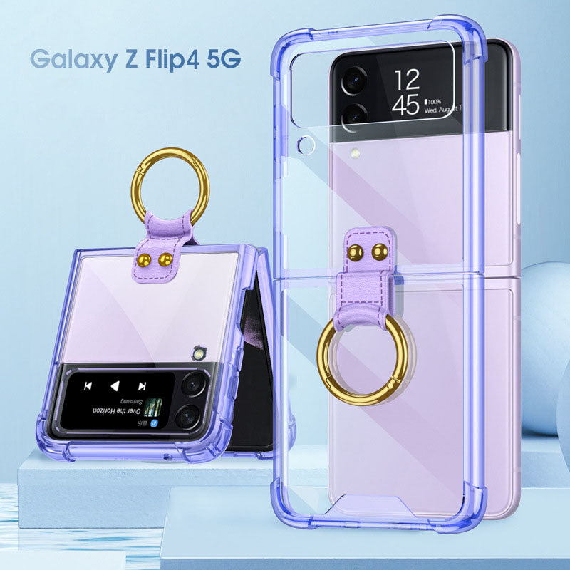 NEWEST Transparents Airbag Ring Holder Anti-knock Protection Cover For Samsung Galaxy Z Flip4 Flip3 5G - GiftJupiter