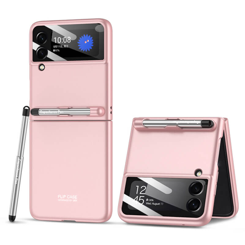 With S Pen Slot Solid Matte Ultra Slim Hard Shockproof Full Protection Cover For Galaxy Z Flip3 5G - GiftJupiter