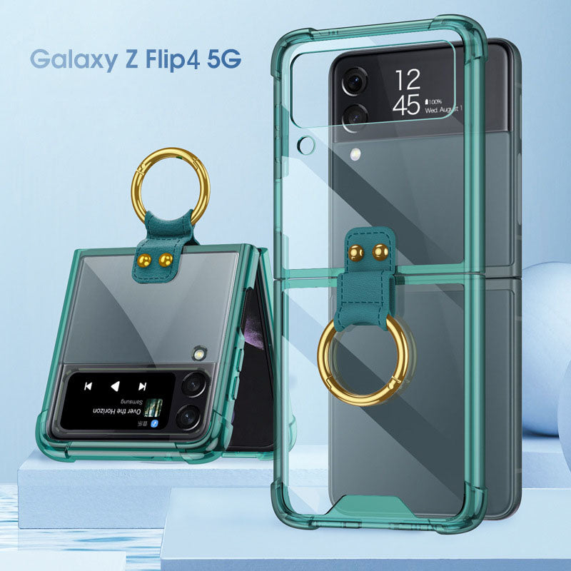 NEWEST Transparents Airbag Ring Holder Anti-knock Protection Cover For Samsung Galaxy Z Flip4 Flip3 5G - GiftJupiter