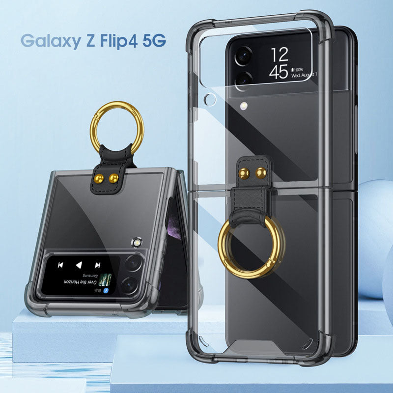 NEWEST Transparents Airbag Ring Holder Anti-knock Protection Cover For Samsung Galaxy Z Flip4 Flip3 5G - GiftJupiter