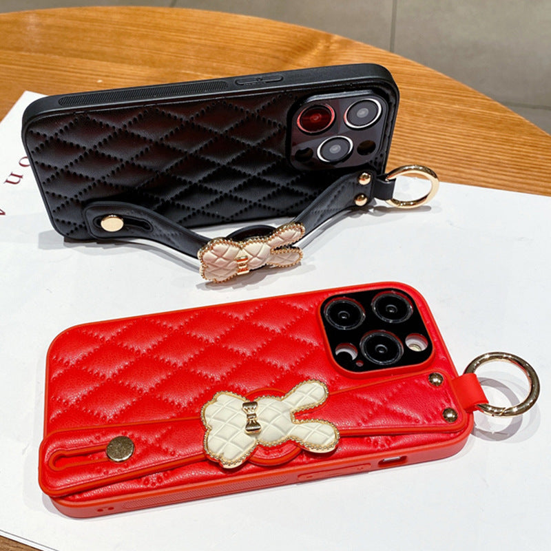 Premium Leather Wristband iPhone Case
