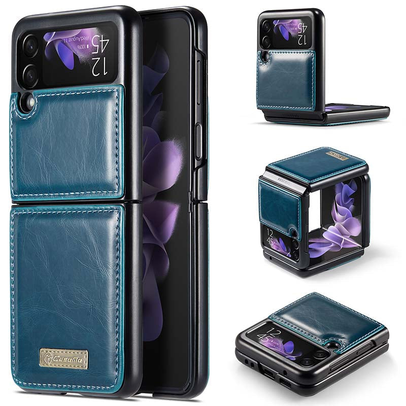 Luxury Leather Wallet Case - Samsung Galaxy Z Flip 4 3 5G - GiftJupiter