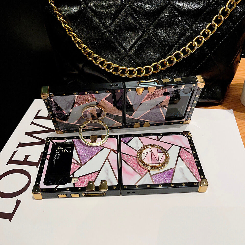 Splicing Glitter Ring Phone Case for Samsung Galaxy Z Flip4 Flip3 - GiftJupiter
