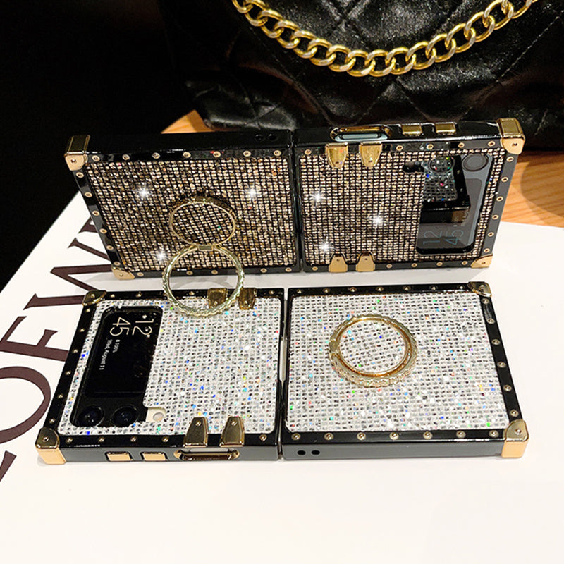 Glitter Diamond Band Ring Holder For Samsung Galaxy Z Flip3/4 Case