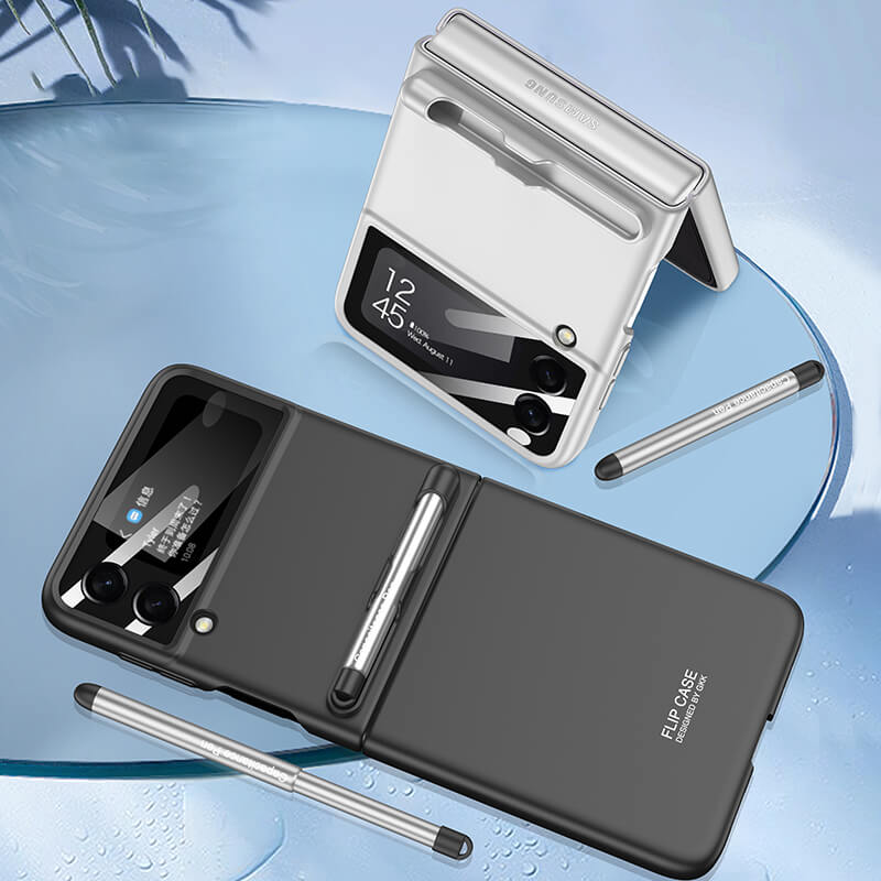 With S Pen Slot Solid Matte Ultra Slim Hard Shockproof Full Protection Cover For Galaxy Z Flip3 5G - GiftJupiter