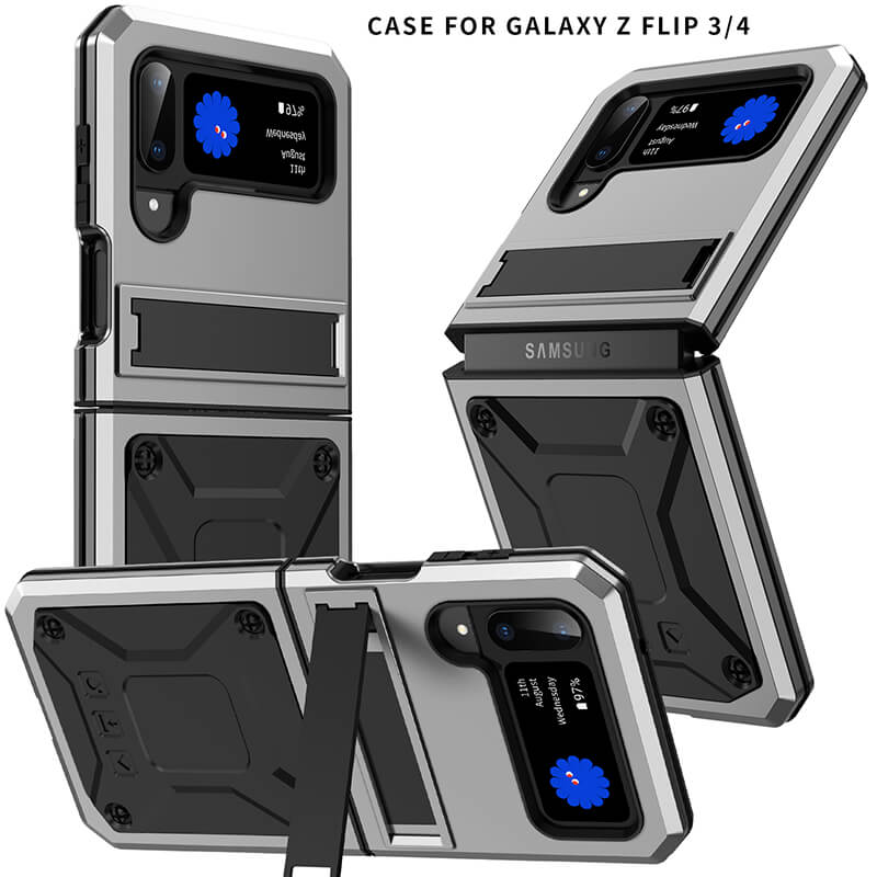 Armor Duty Shock-resistant Dustproof Full Protection Kickstand Cover for Galaxy Z Flip3 Flip4 5G - GiftJupiter