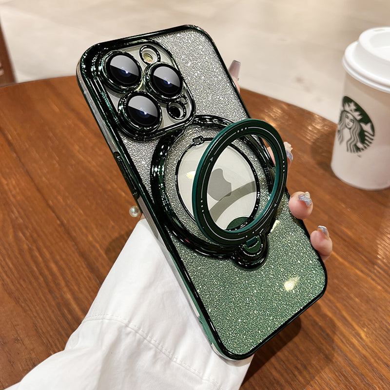 Glitter Diamond Magnetic Magsafe Ring Holder Case For iPhone