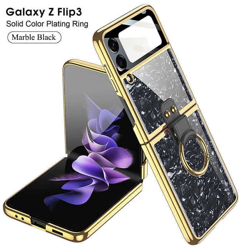 Luxury Plating Frame Anti-knock Protection Glass Case For Samsung Galaxy Z Flip3 - GiftJupiter