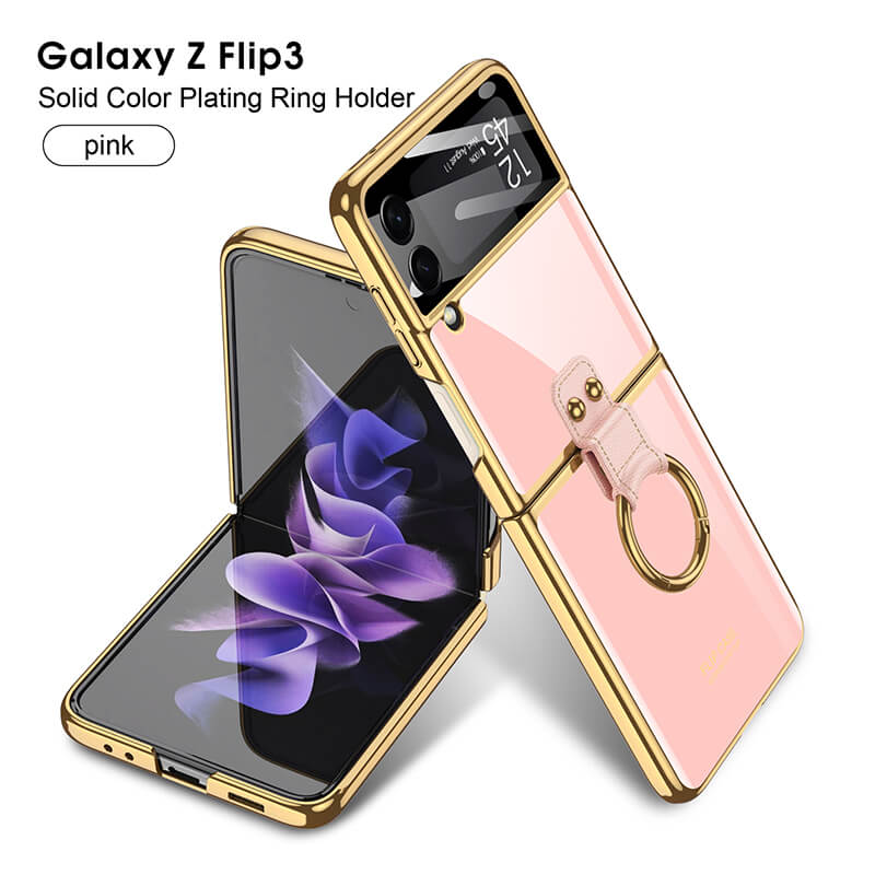 Luxury Plating Frame Anti-knock Protection Glass Case For Samsung Galaxy Z Flip3 - GiftJupiter