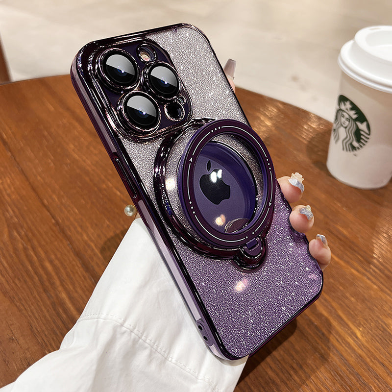 Glitter Diamond Magnetic Magsafe Ring Holder Case For iPhone