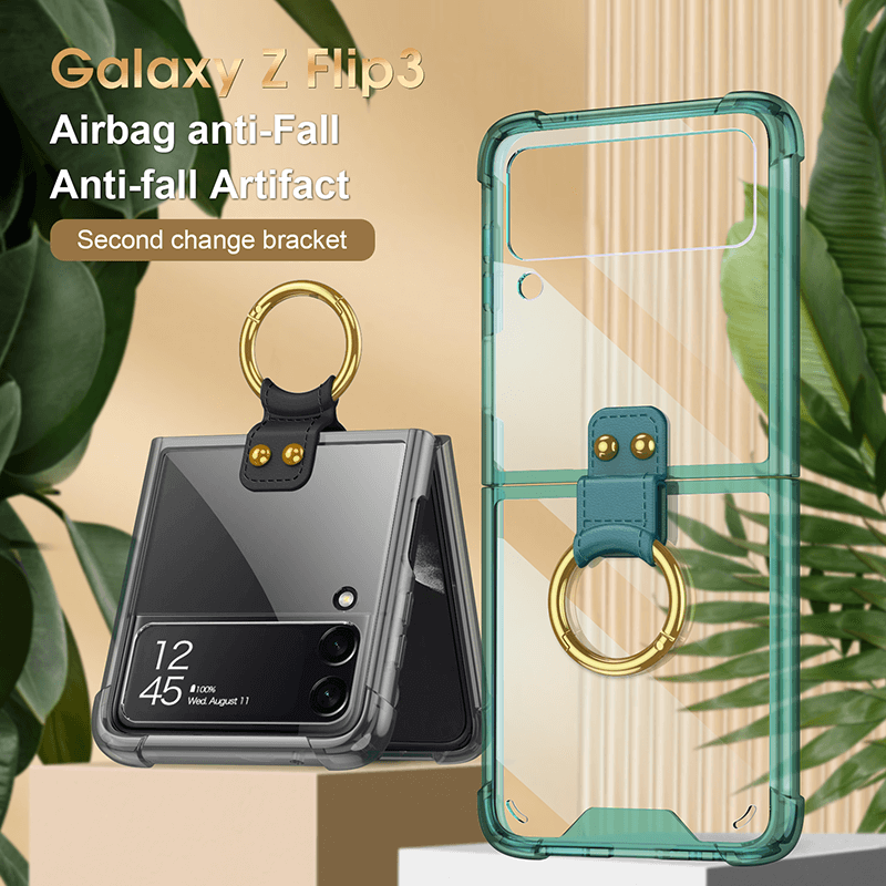NEWEST Transparents Airbag Ring Holder Anti-knock Protection Cover For Samsung Galaxy Z Flip4 Flip3 5G - GiftJupiter