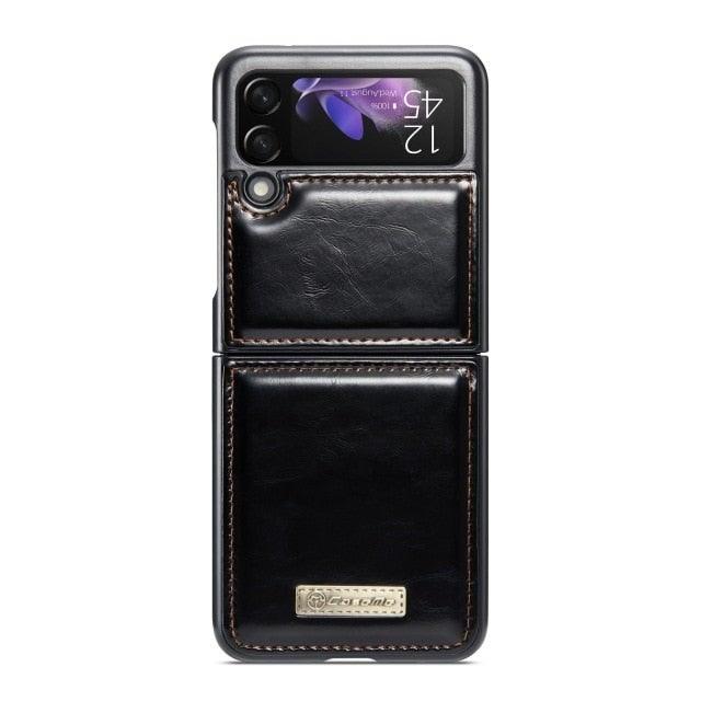 Luxury Leather Wallet Case - Samsung Galaxy Z Flip 4 3 5G - GiftJupiter
