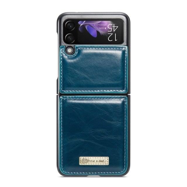 Luxury Leather Wallet Case - Samsung Galaxy Z Flip 4 3 5G - GiftJupiter