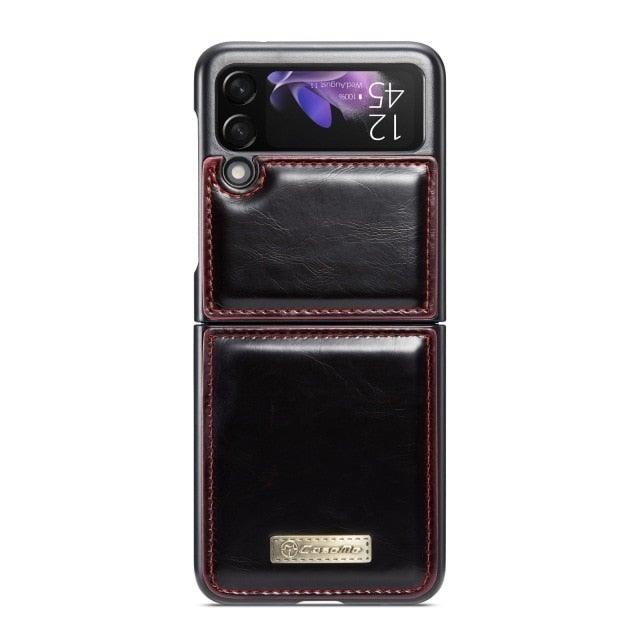 Luxury Leather Wallet Case - Samsung Galaxy Z Flip 4 3 5G - GiftJupiter