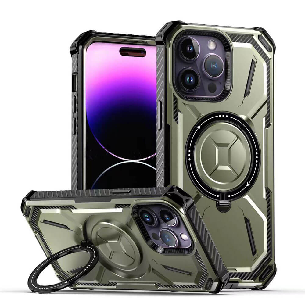 Newest Metal Armor Four Corners Anti-Fall Magnetic Phone Case For iPhone