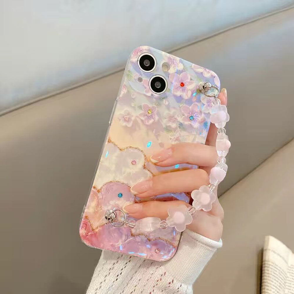 Oil Painting Flower With Heart Bracelet iPhone Case