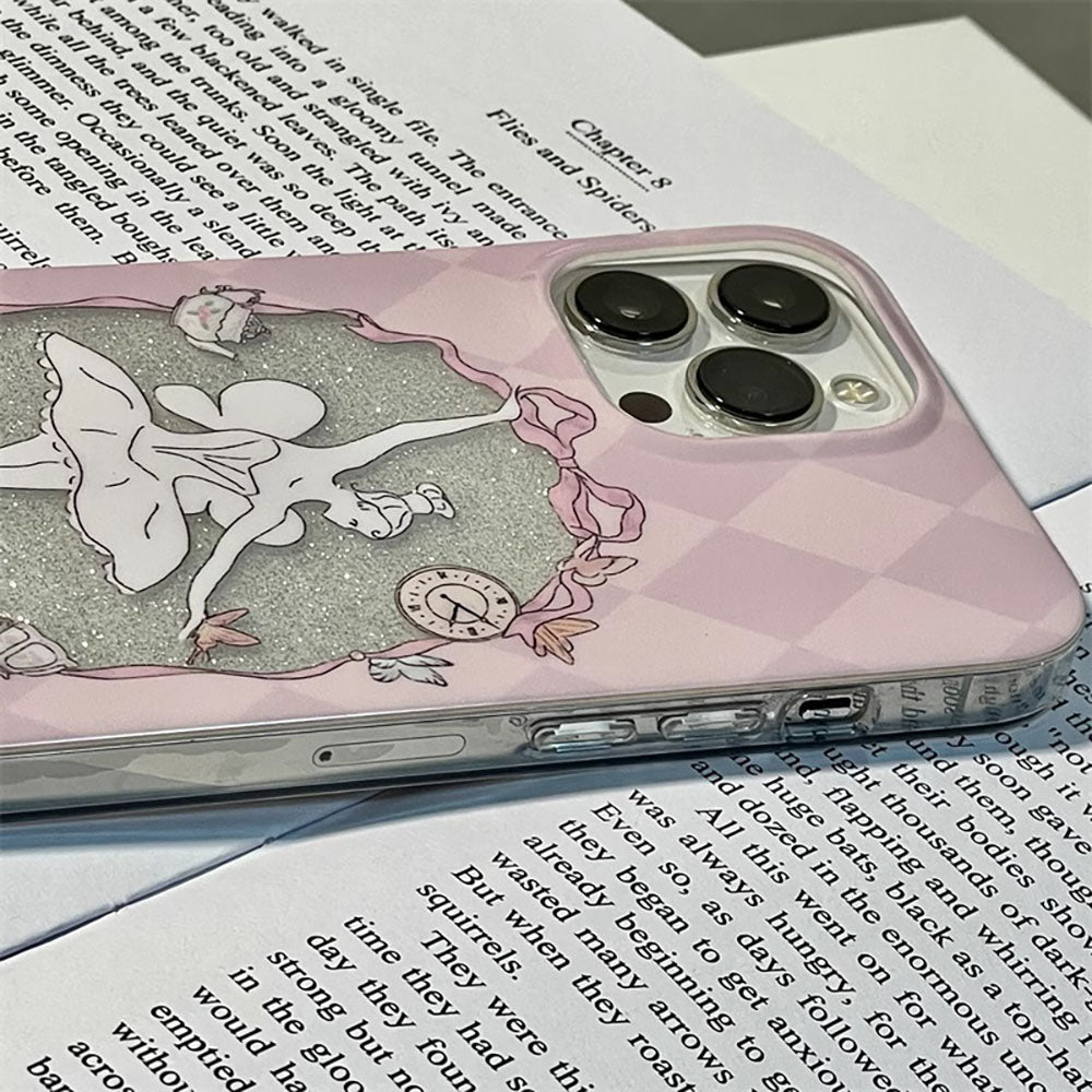 Pink Glitter Ballet Girl Bracelet iPhone Case