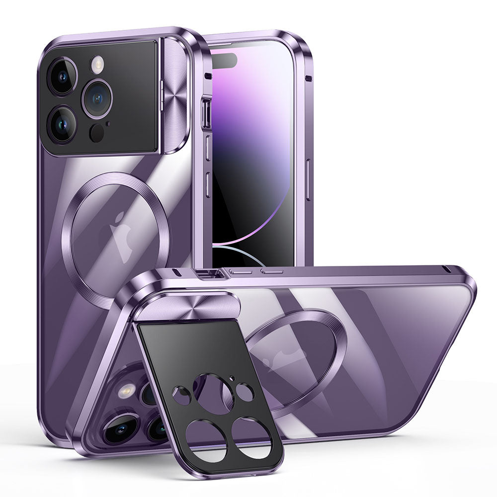 Metal Magneto Buckle Magnetic Invisible Bracket iPhone Case