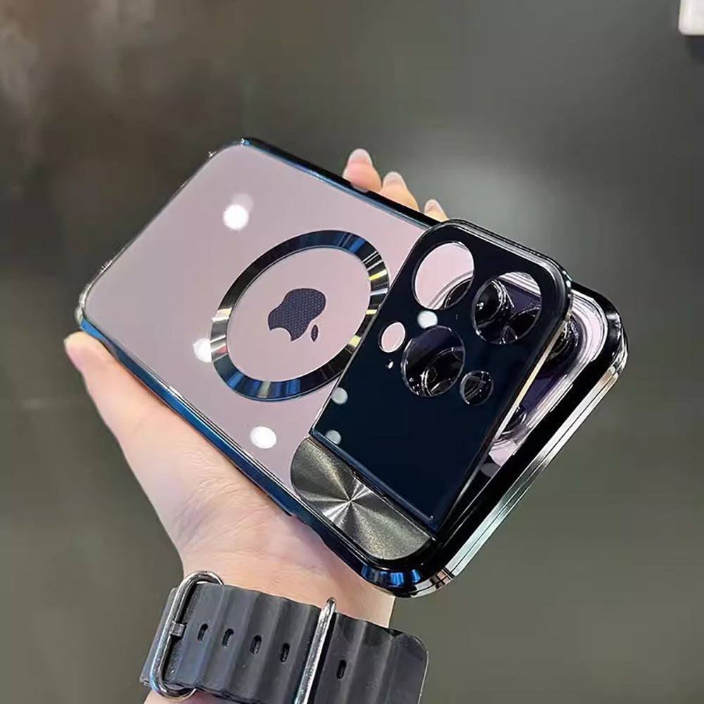 Metal Magneto Buckle Magnetic Invisible Bracket iPhone Case