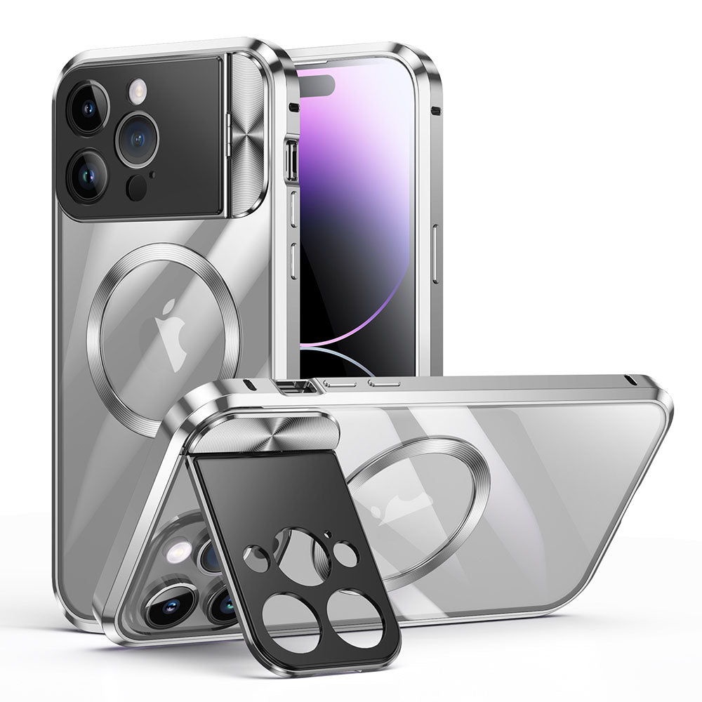 Metal Magneto Buckle Magnetic Invisible Bracket iPhone Case