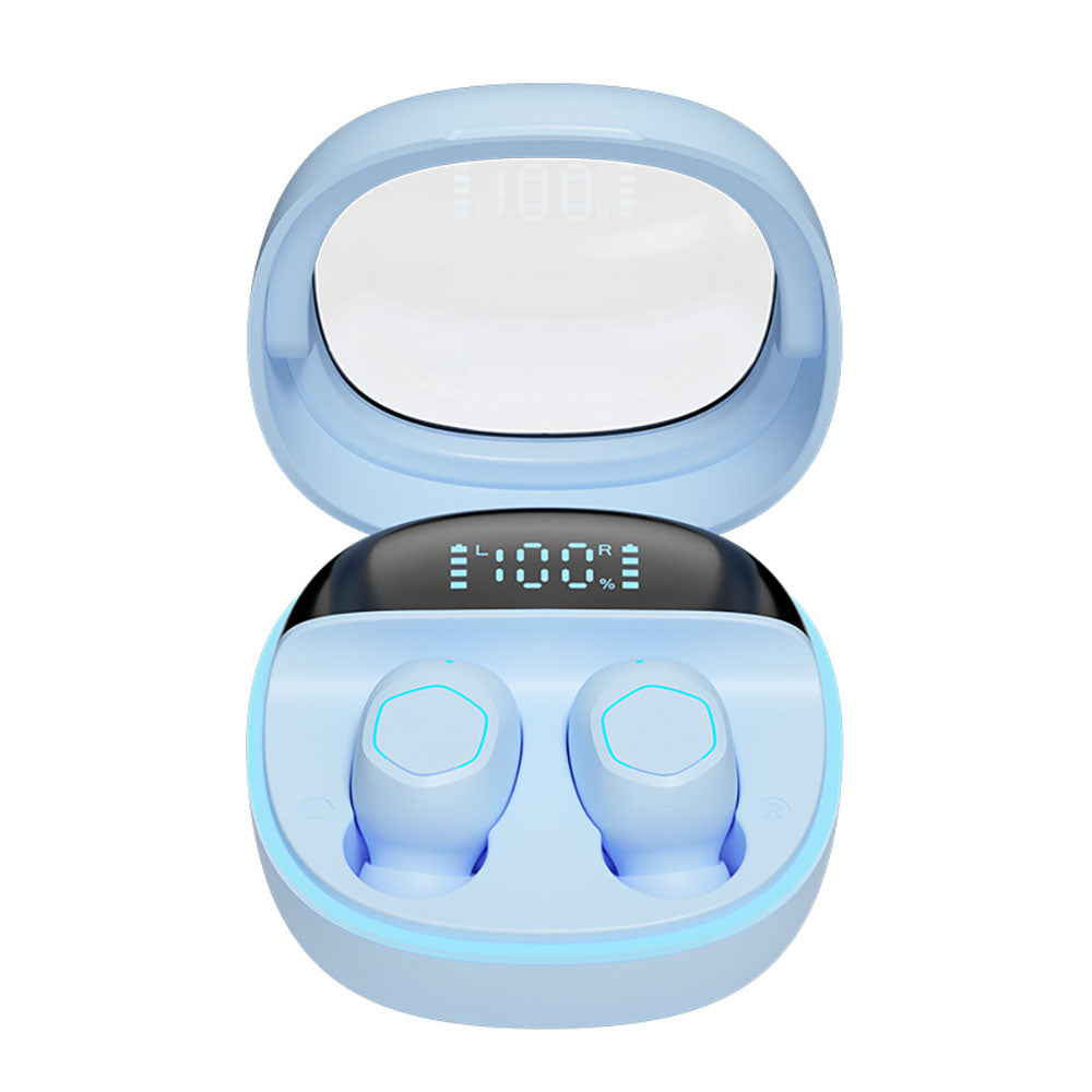 Macaron Transparent Intelligent Digital Display Noise Reduction Long Battery Life Wireless In-Ear Bluetooth Headphones