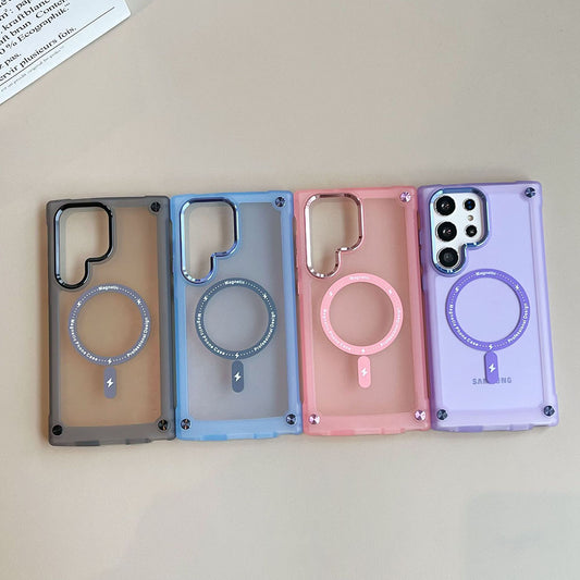 Magnetic Four-Corner Drop-Proof Frosted Phone Case For Samsung S23 S22 Series