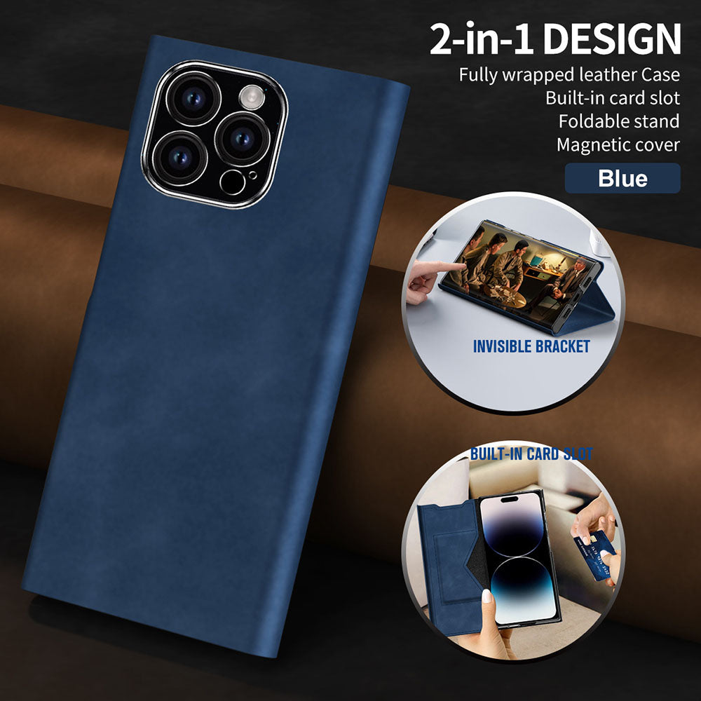 Card Holder Magnetic Anti-Fall Protective Leather Case With Pen Slot Phone Case For iPhone