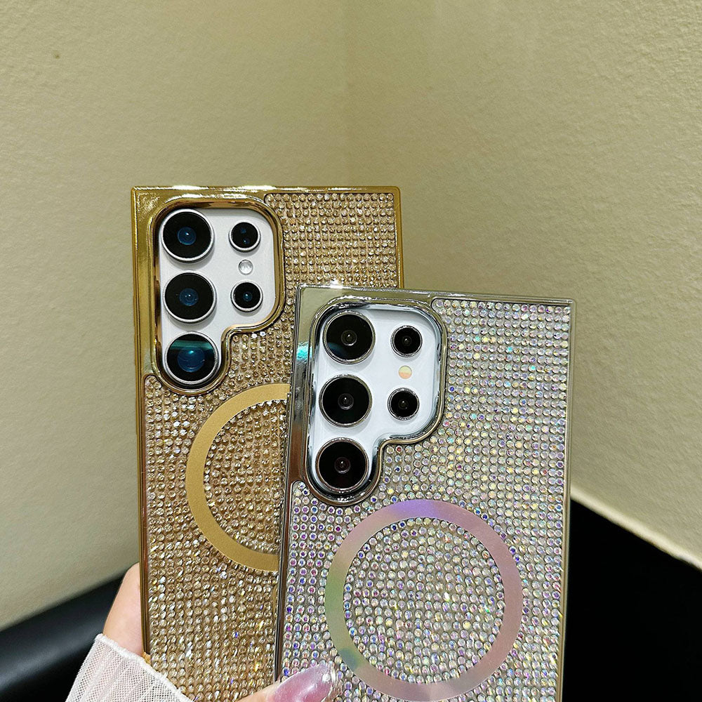 Shiny Diamond Electroplated Magnetic Phone Case For Samsung Galaxy