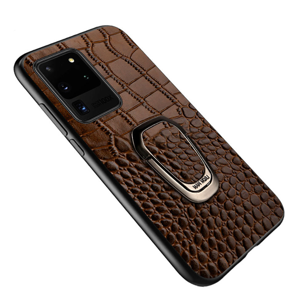 High-End Leather Crocodile Pattern Stand Phone Case For Samsung