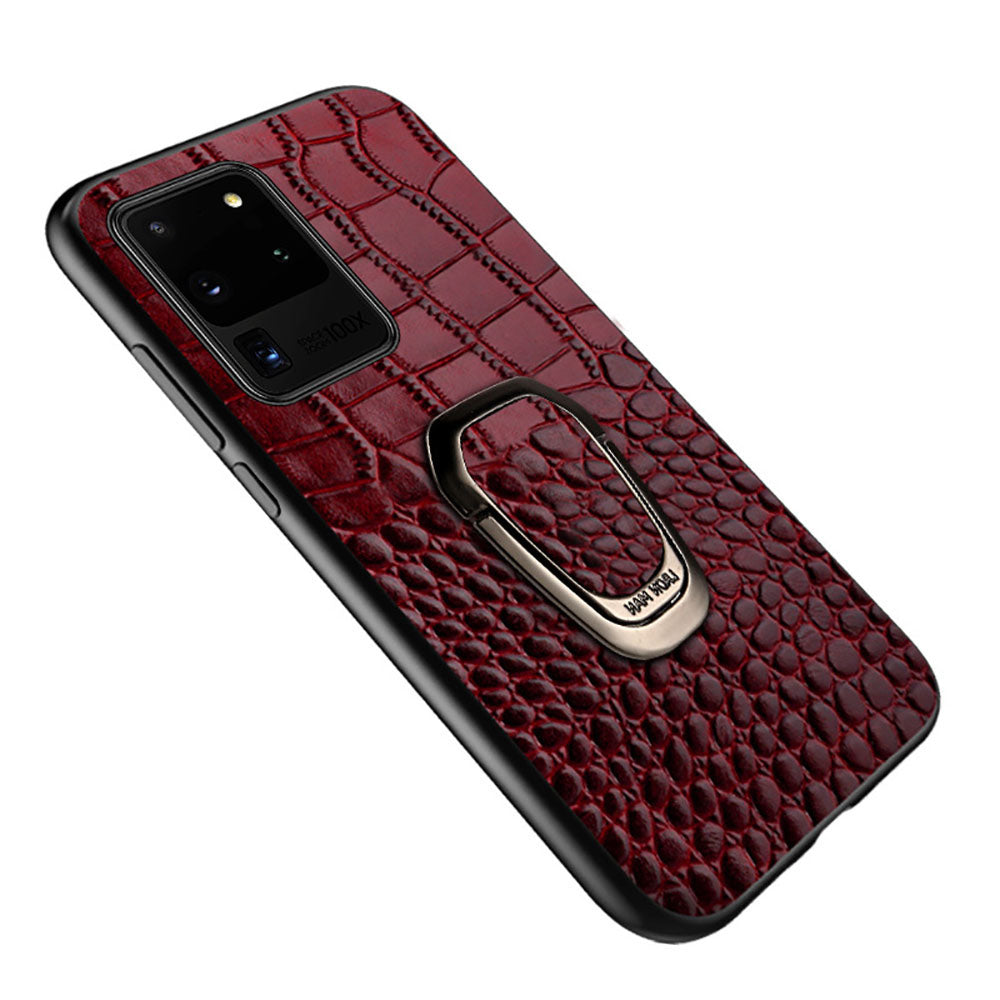 High-End Leather Crocodile Pattern Stand Phone Case For Samsung