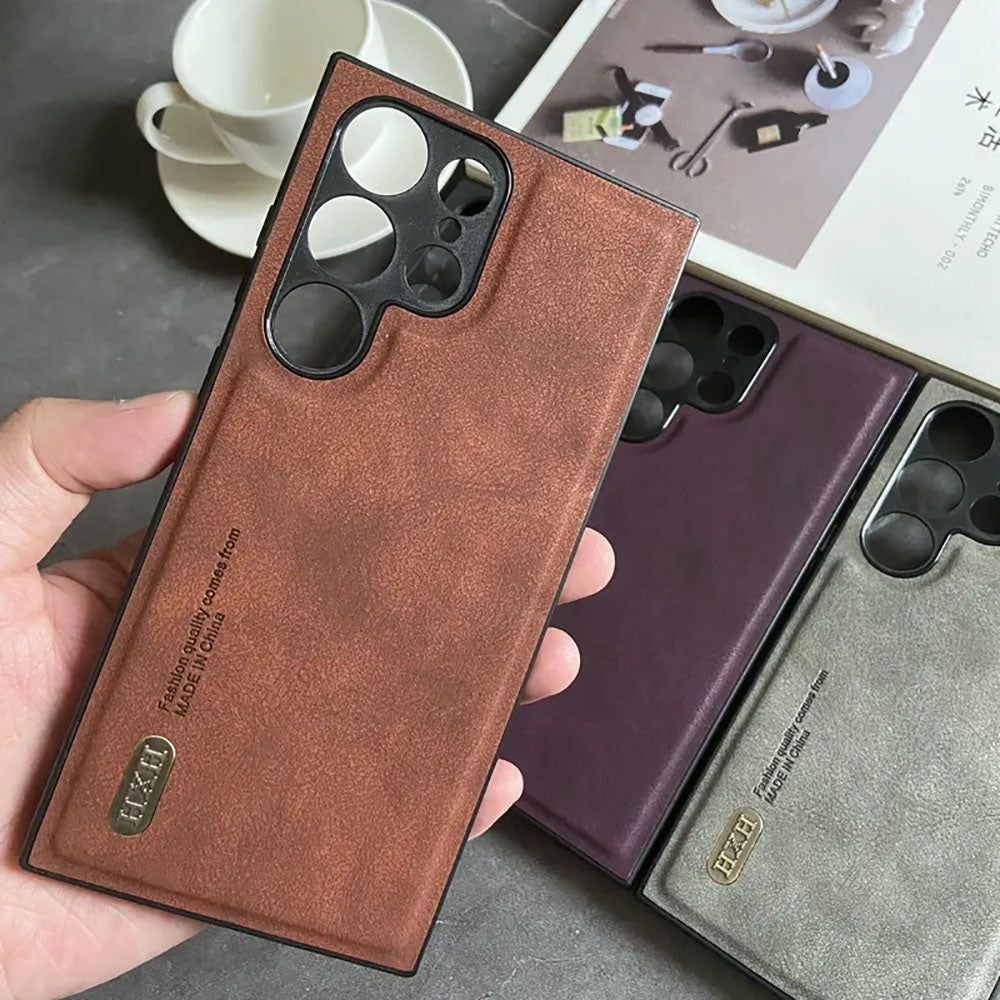 Simple Business Retro Matte Leather Phone Case For Samsung Galaxy