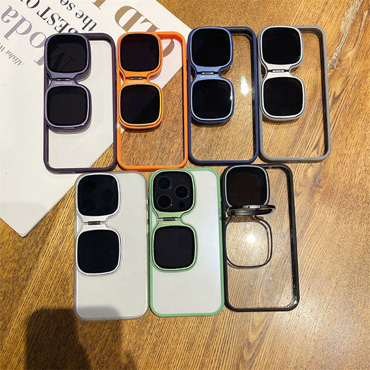 Highly Transparent Acrylic Sunglasses Lens Protection Bracket Anti-Fall Phone Case For iPhone