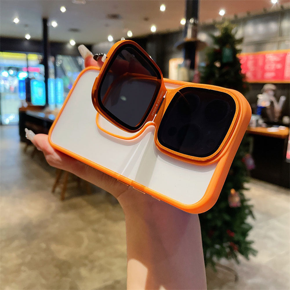 Highly Transparent Acrylic Sunglasses Lens Protection Bracket Anti-Fall Phone Case For iPhone