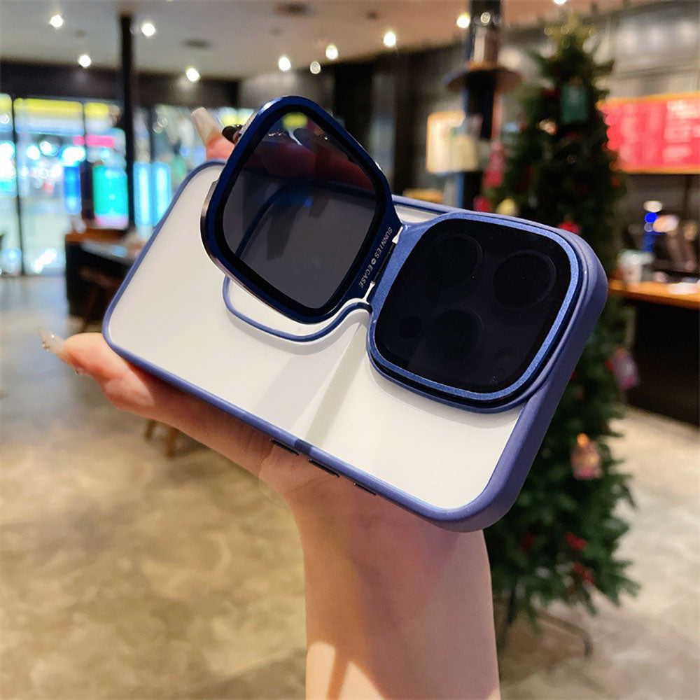 Highly Transparent Acrylic Sunglasses Lens Protection Bracket Anti-Fall Phone Case For iPhone