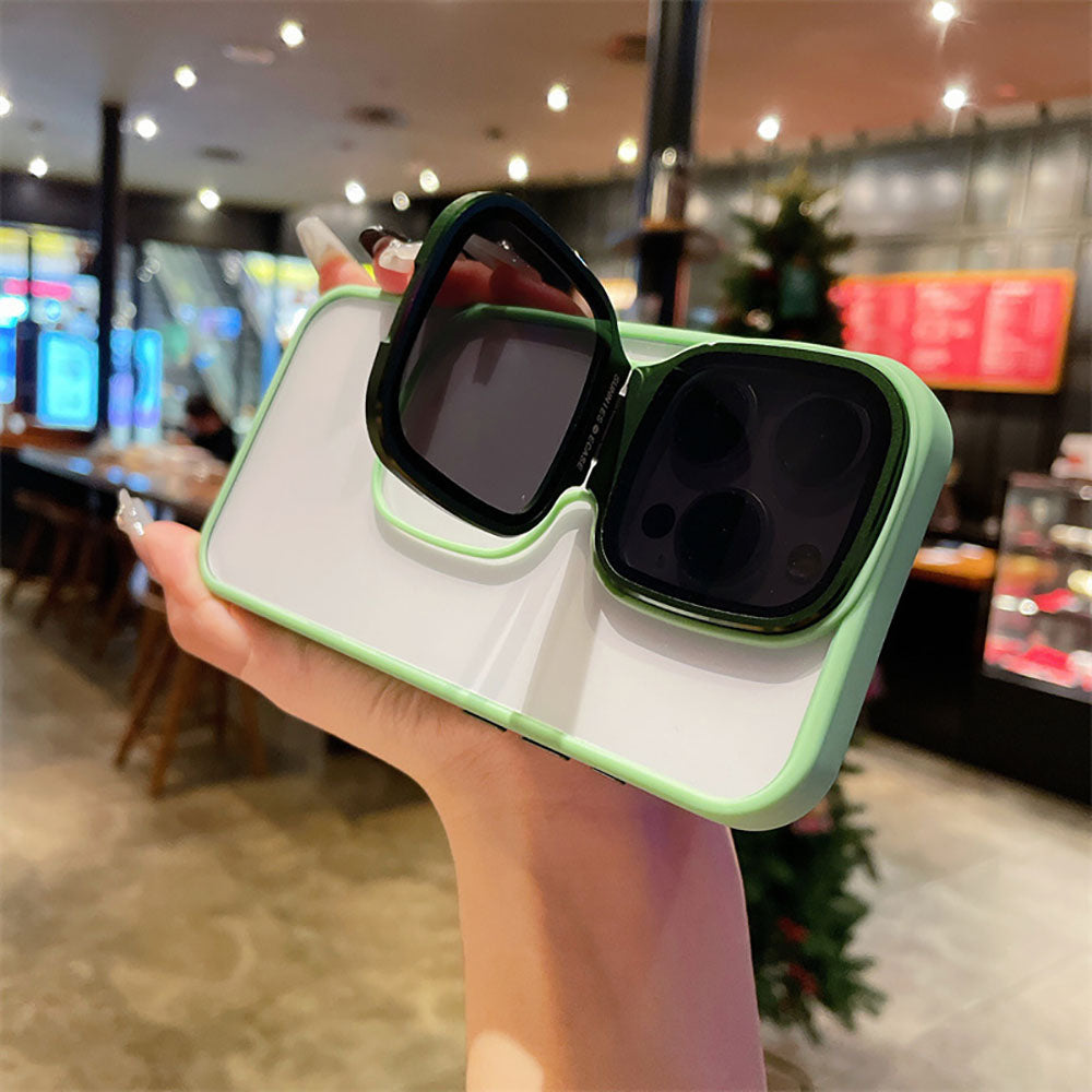 Highly Transparent Acrylic Sunglasses Lens Protection Bracket Anti-Fall Phone Case For iPhone