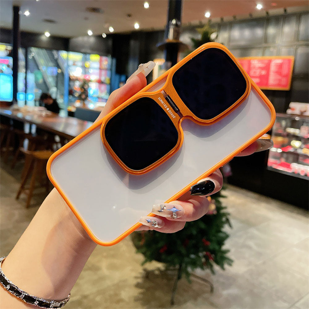 Highly Transparent Acrylic Sunglasses Lens Protection Bracket Anti-Fall Phone Case For iPhone