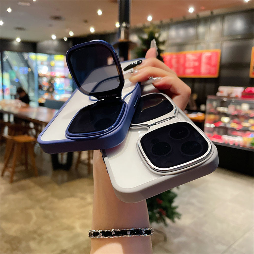 Highly Transparent Acrylic Sunglasses Lens Protection Bracket Anti-Fall Phone Case For iPhone