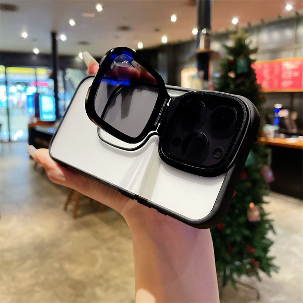 Highly Transparent Acrylic Sunglasses Lens Protection Bracket Anti-Fall Phone Case For iPhone