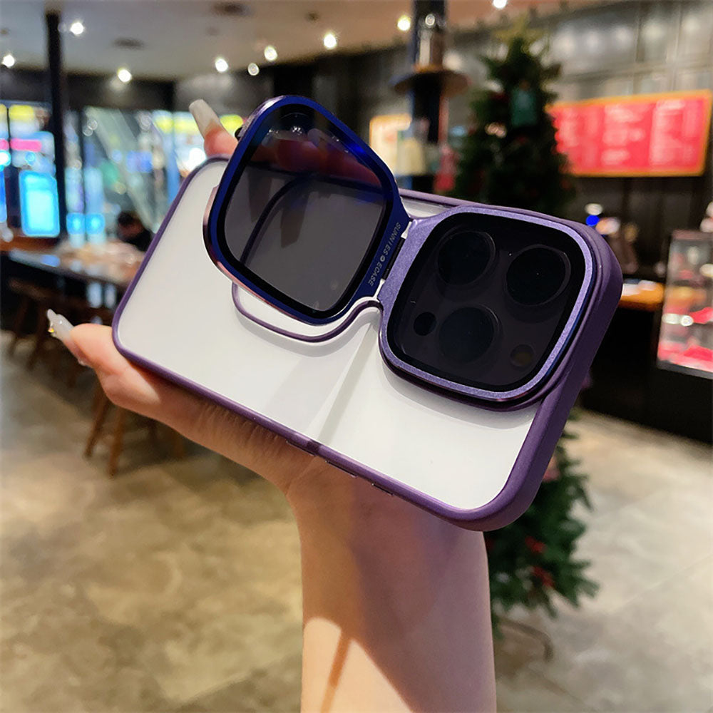 Highly Transparent Acrylic Sunglasses Lens Protection Bracket Anti-Fall Phone Case For iPhone