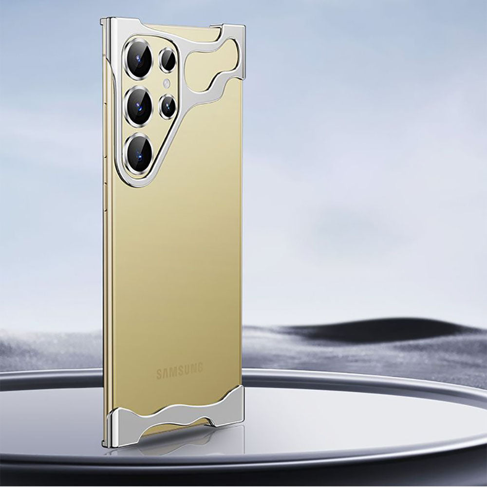 Frameless Aluminum Alloy Metal Corner Pad Anti-Fall Phone Case With Lens Protective Film For Samsung Galaxy - GiftJupiter