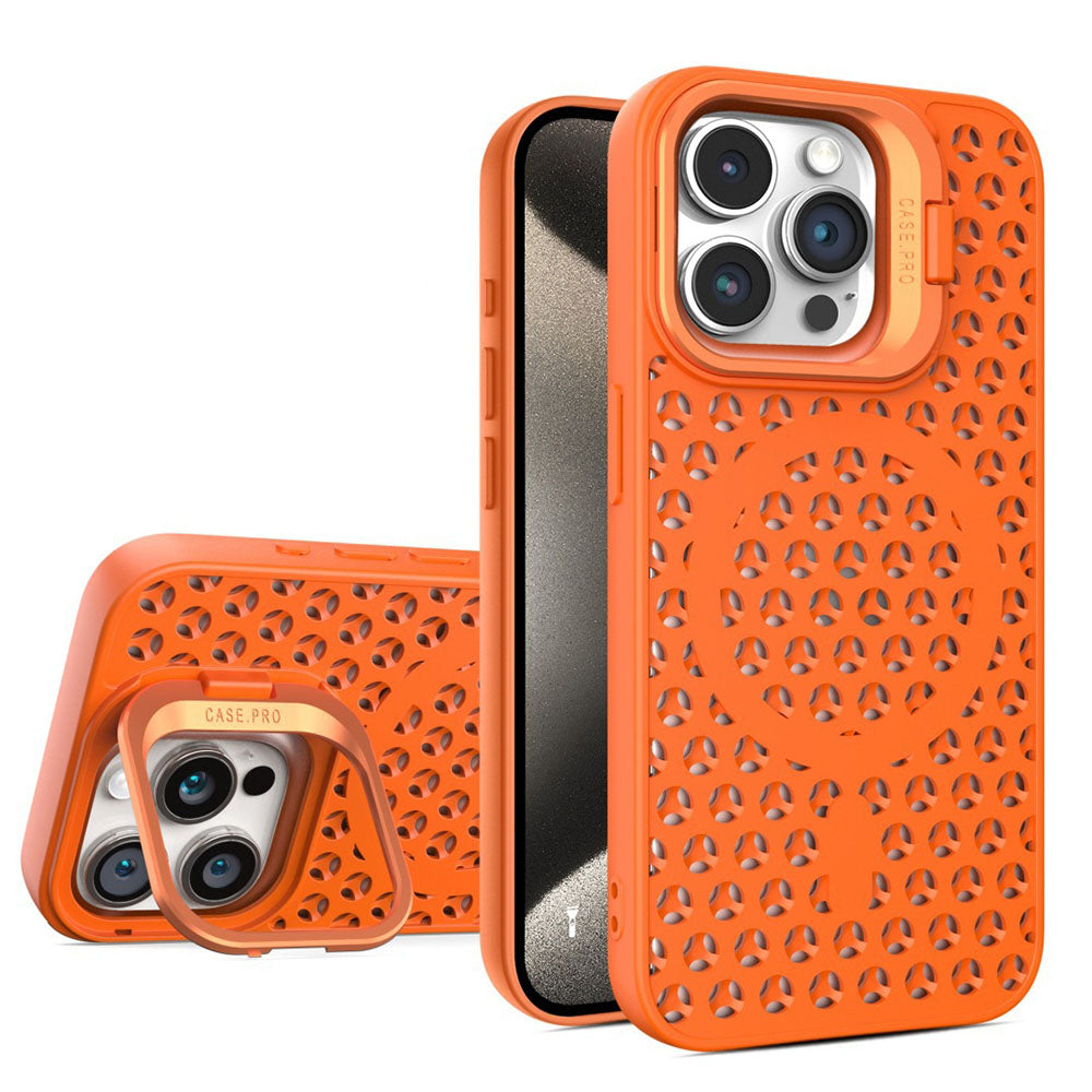 Lens Protection Bracket Magnetic Honeycomb Heat Dissipation Phone Case For iPhone