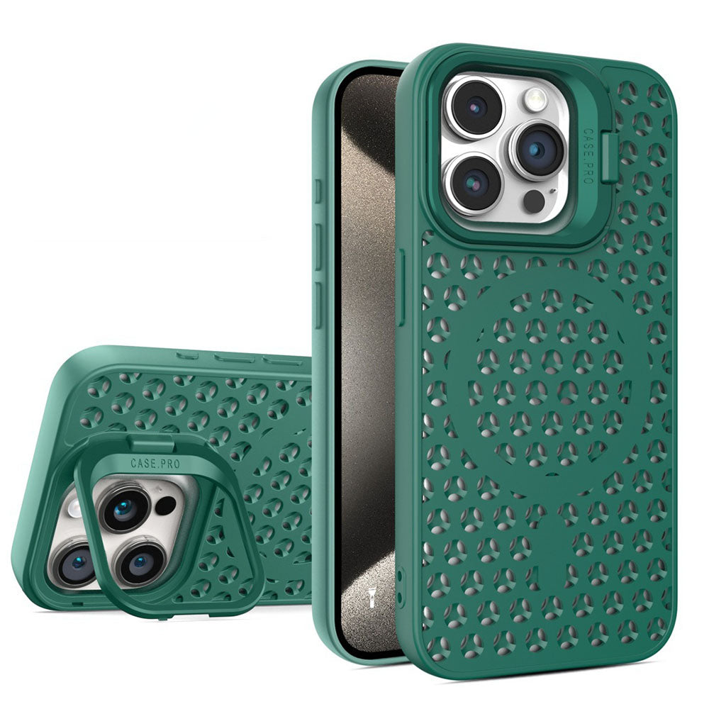Lens Protection Bracket Magnetic Honeycomb Heat Dissipation Phone Case For iPhone