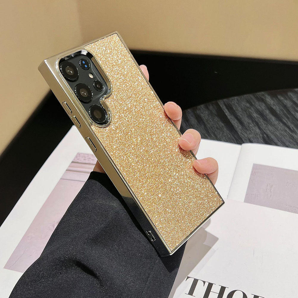 Newest Solid Color Glitter Electroplated Phone Case For Samsung