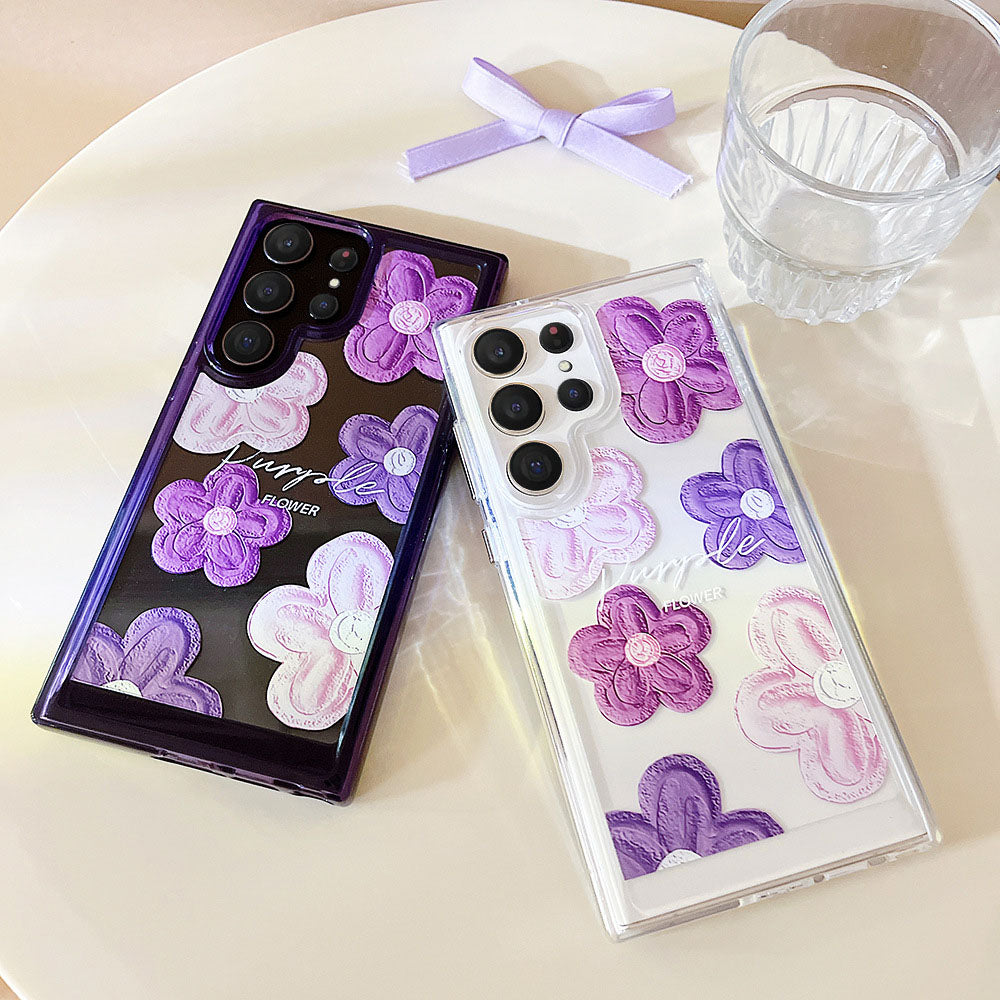 Newest Simple Oil Painting Flower Anti-Fall Phone Case For Samsung