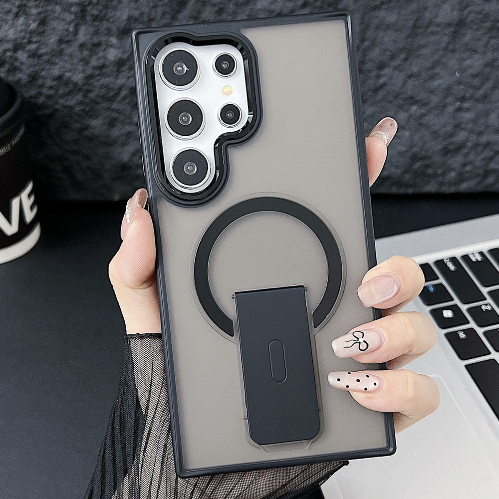 Frosted Anti-Fall Protection Magnetic Bracket Phone Case For Samsung