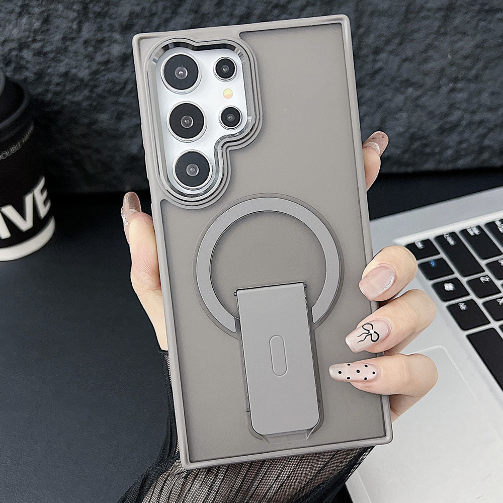 Frosted Anti-Fall Protection Magnetic Bracket Phone Case For Samsung