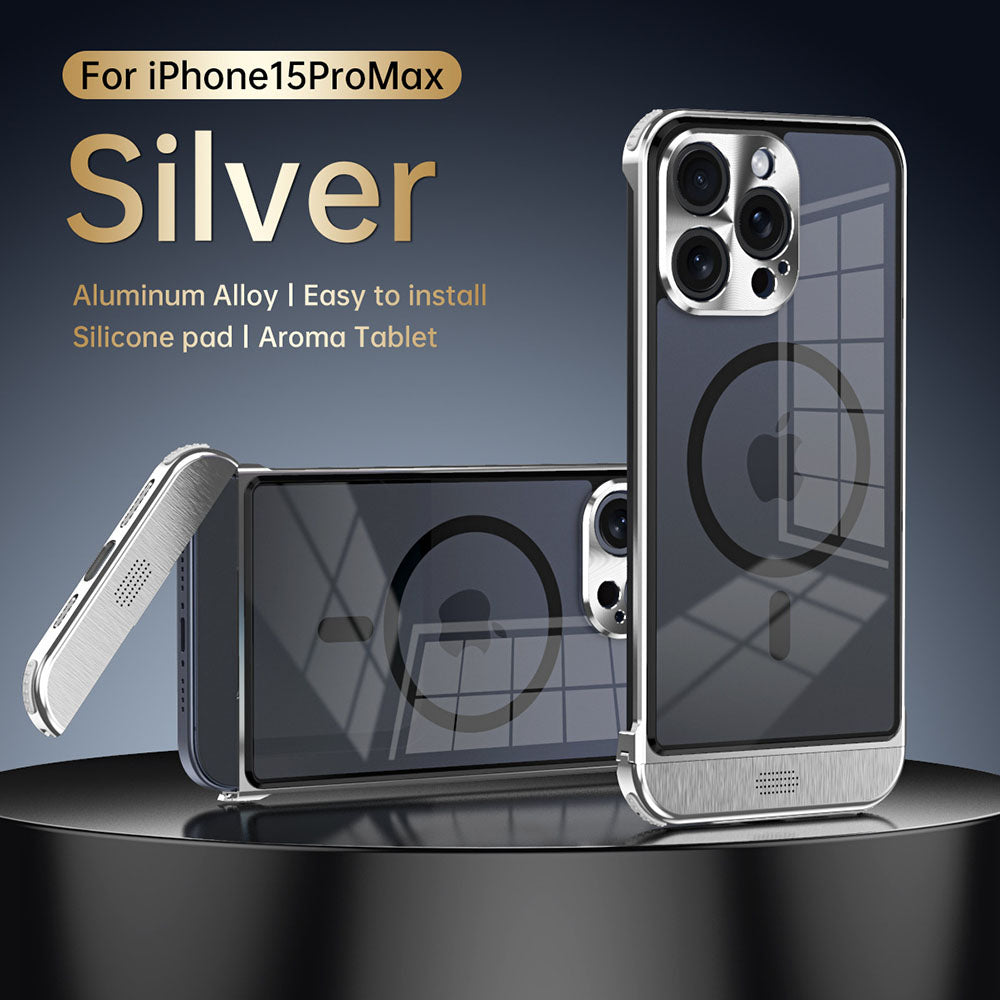 Aluminum Alloy Frameless Powerful Heat Dissipation Easy to Install Silicone Pad Aroma Phone Case For iPhone