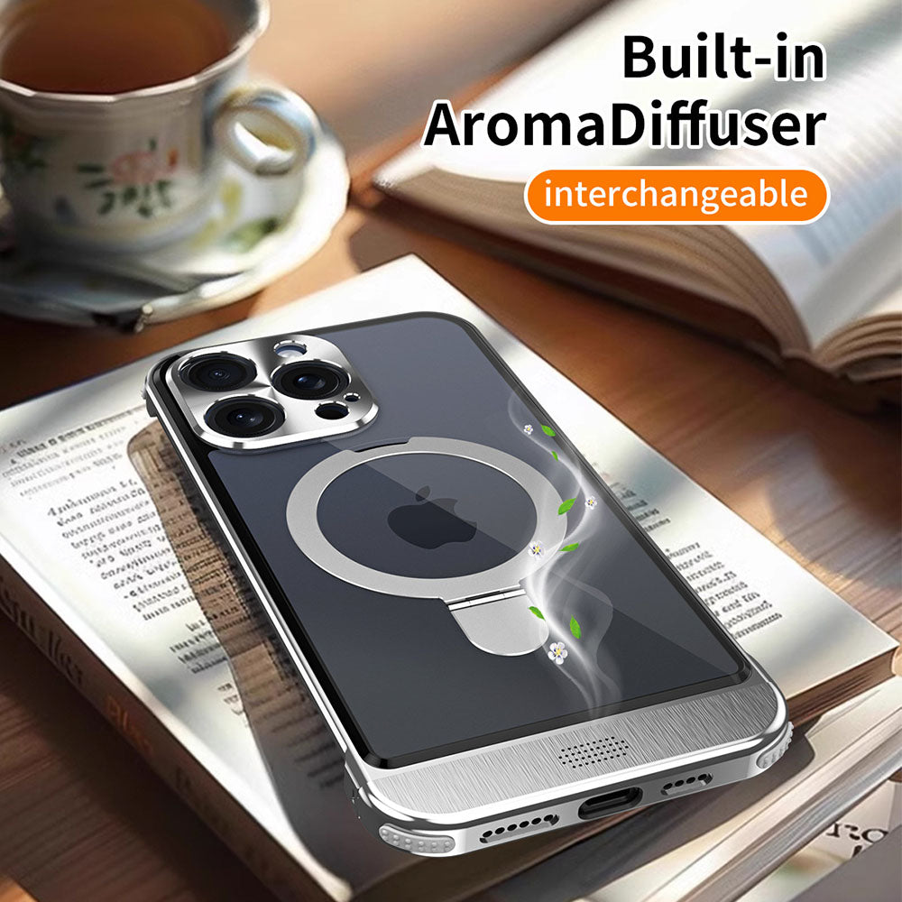 Aluminum Alloy Frameless Powerful Heat Dissipation Easy to Install Silicone Pad Aroma Phone Case For iPhone