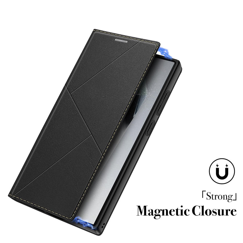 Premium Magnetic Card Holder Flip Leather Phone Case For Samsung