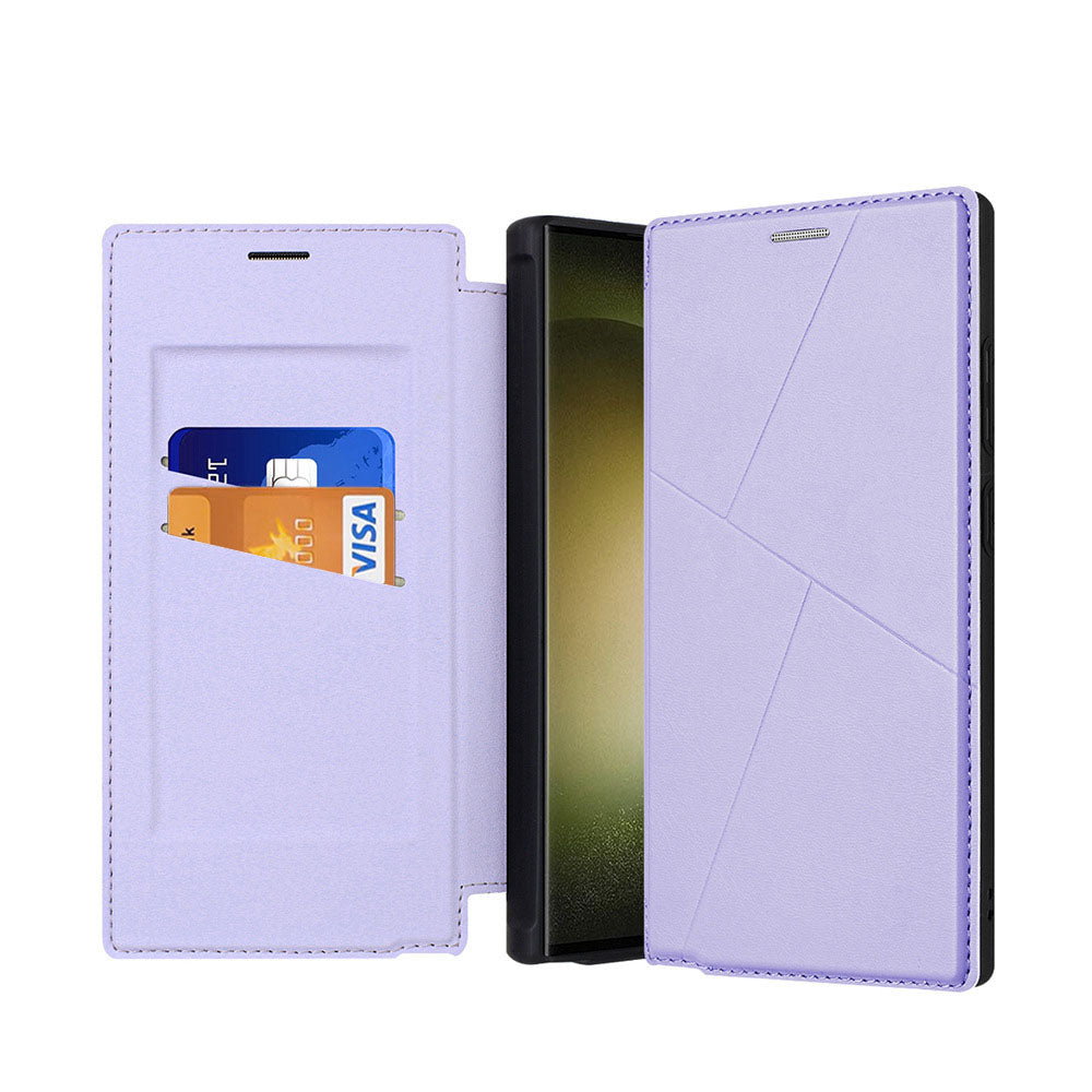 Premium Magnetic Card Holder Flip Leather Phone Case For Samsung